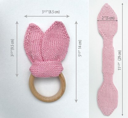 Bunny ears teething ring