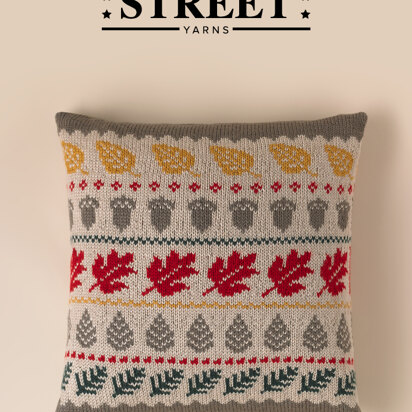Fall Fauna Pillow Cover in Main Street Yarns Shiny + Soft - Downloadable PDF