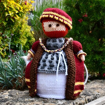 King Henry VIII 4 Cup Teapot Cosy Knitting Pattern - Novelty Teapot Cosy Knitting Pattern.