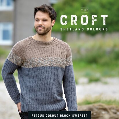 Fergus Colour Block Sweater in West Yorkshire Spinners The Croft Shetland Colours - DBP0071 - Downloadable PDF