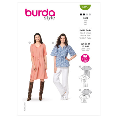 Burda Style Misses' Dress B6129 - Paper Pattern, Size 8-18
