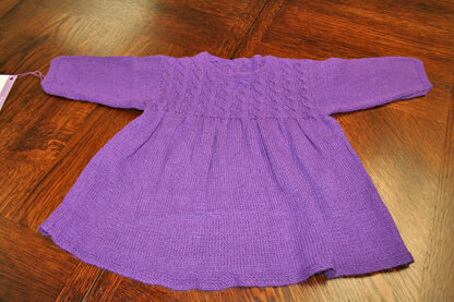 Girl's Cable Yoke Dress in Karabella Supercashmere