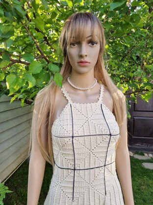 Crochet dress for summer with granny squares
