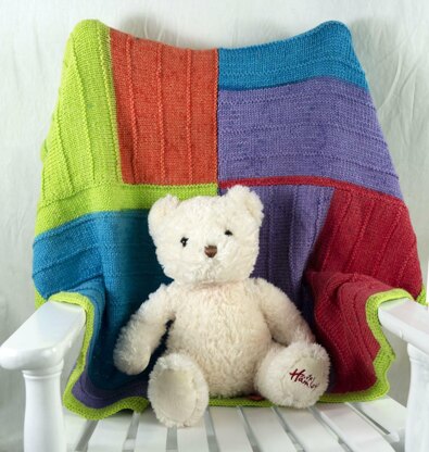 Playful Squares Baby Blanket in Cascade Yarns Whirligig - DK595 - Downloadable PDF