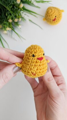 Crochet chick pattern, amigurumi chicken NO-SEW easy crochet pattern