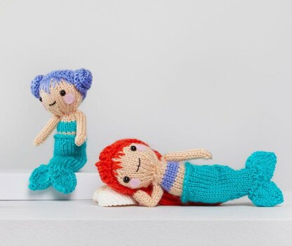 Tina & Nina Mermaid in Red Heart Amigurumi - LM6285 - Downloadable PDF