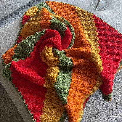 Fall Stripes C2C Afghan