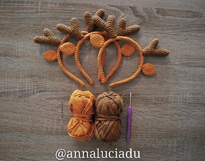 Crochet reindeer headband