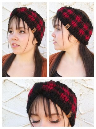 Plaid Bow Ear Warmer