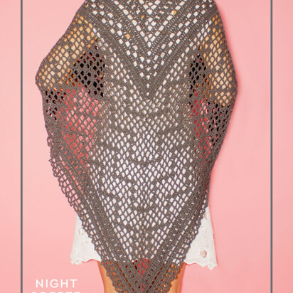 "Night Breeze Shawl" - Shawl Crochet Pattern For Women in Paintbox Yarns Cotton DK