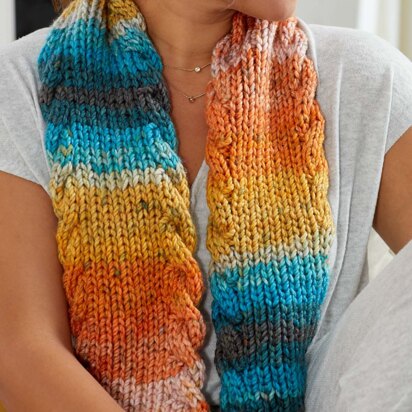 Cabled Colors Cowl in Premier Yarns Colorfushion Chunky - Downloadable PDF