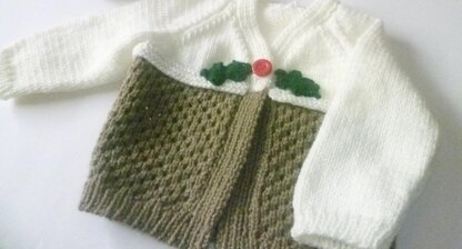 Christmas Pudding Baby Cardigan