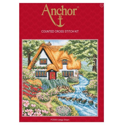 Anchor Cottage Stream Cross Stitch Kit - 31cm x 31cm