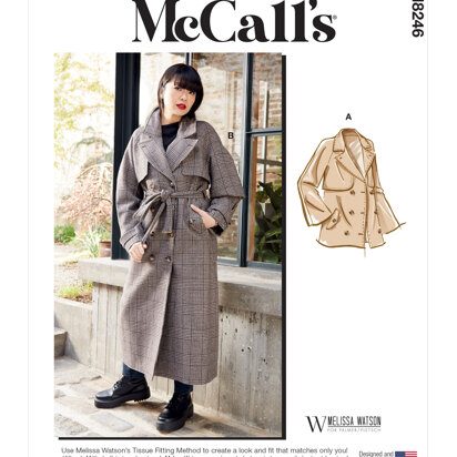 McCall's Misses' Jacket, Coat and Belt M8246 - Sewing Pattern