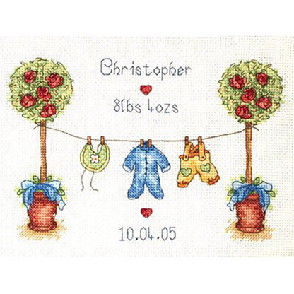 Anchor Birth Sampler Cross Stitch Kit - 15cm x 20cm