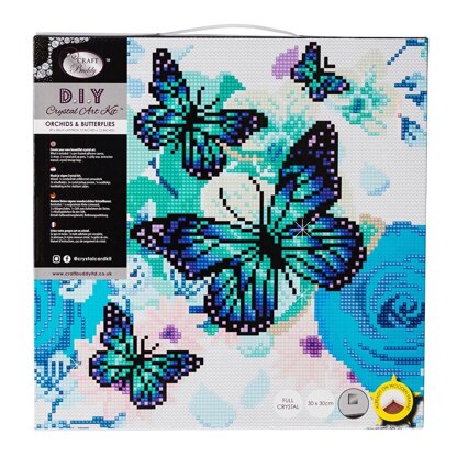 Crystal Art Orchids & Butterflies, 30x30cm Diamond Painting Kit