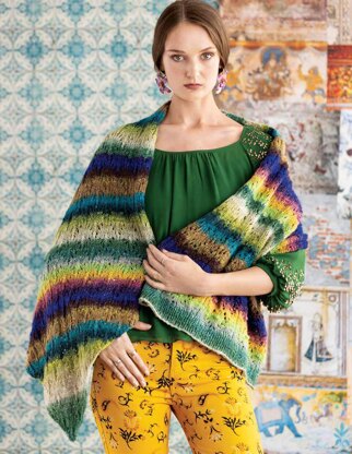 Peacock Wrap in Noro Tsubame - 16755 - Downloadable PDF