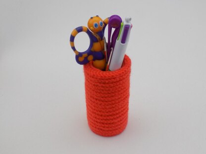 Back to School Crochet Pen&Pencil Holder, Desk Organizer or Vase