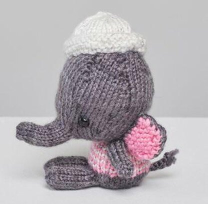 Emily & Edward Knit Elephants in Red Heart Amigurumi - LM6277 - Downloadable PDF