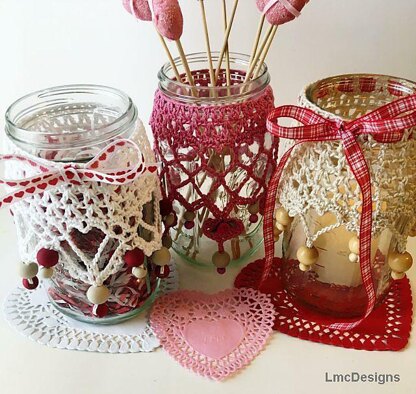 Valentine Hearts Mason Jar  Drape: MwL