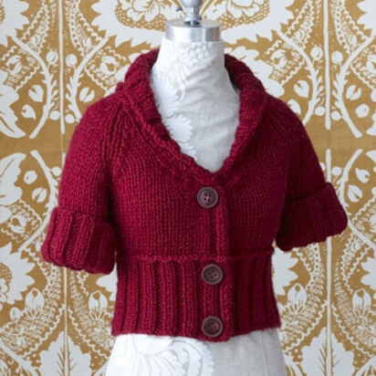Short and Chic Cardigan in Lion Brand Wool-Ease Thick & Quick - 80389AD