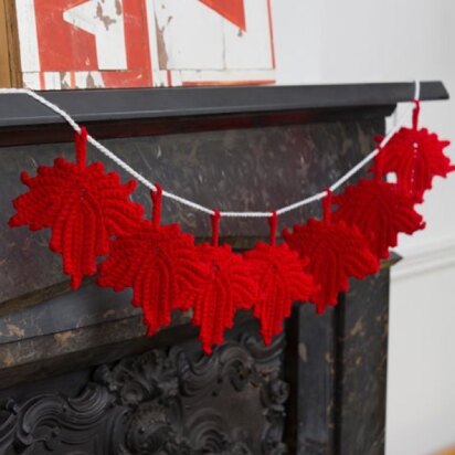 Maple Leaf Banner in Red Heart Super Saver Economy Solids - LW4150