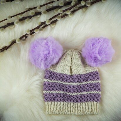 Two colour newborn beanie