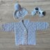 Kasey Cardigan Hat and Booties Set