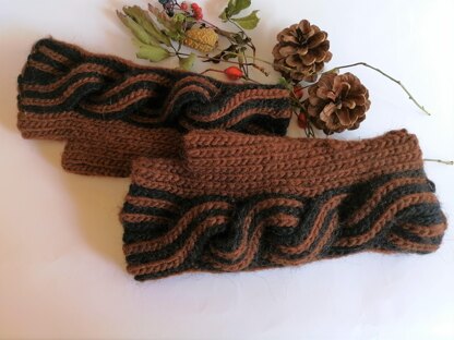 Fingerless Gloves with Braids