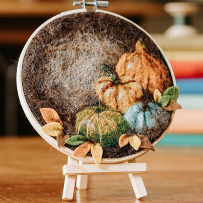 The Crafty Kit Company Ltd Pumpkins in a Hoop Needle Felting Kit - 15cm