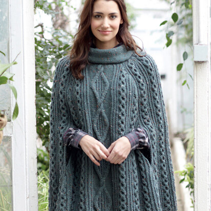 Cape in Hayfield Bonus Aran Tweed - 7372 - Downloadable PDF