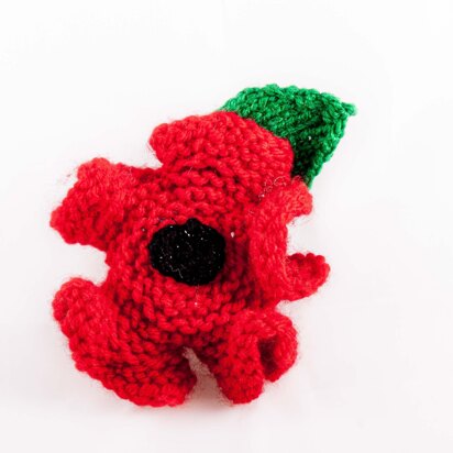 Two Poppy Brooch with Leaf Patterns