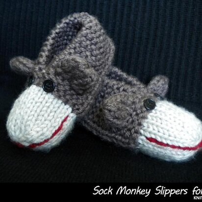 Sock Monkey Slippers for Kids