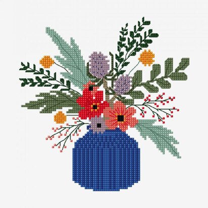 Flower Bouquet 5 Cross Stitch Pattern PDF Nature Cross 