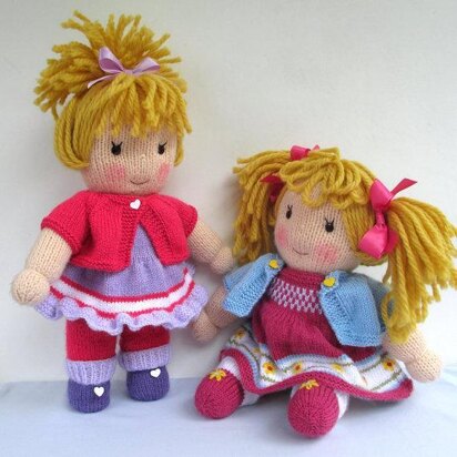 Jasmine and Violet - Knitted Dolls