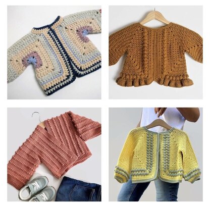 4 CROCHET BABY SWEATER CARDIGAN PATTERNS