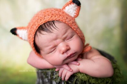 Woodland Fox or Bear Baby Bonnet