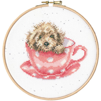 Bothy Threads Teacup Pup Cross Stitch Kit - 15cm circle