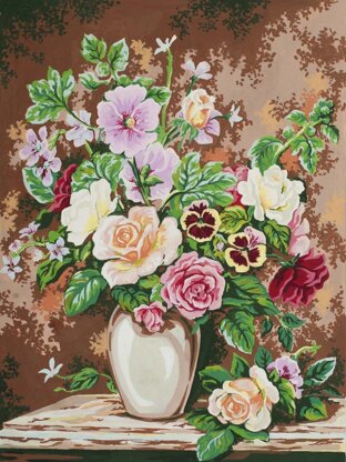 Grafitec Floral Arrangement Needlepoint Canvas