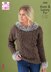 Sweater, Cowl & Hat in King Cole Fashion Aran and Luxury Fur - 5446 - Downloadable PDF