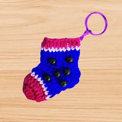 Crochet socks keychain