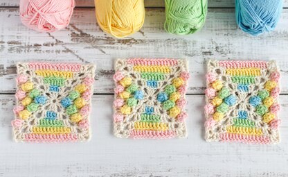 Rainbow gumdrop granny square