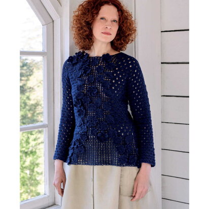 Syysillan Kukat Crochet Sweater in Novita Venla - NFFP010 - Downloadable PDF