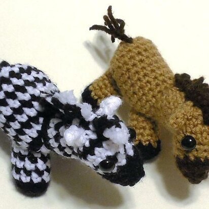 Miniature Zebra and Horse Amigurumi Plush Toy