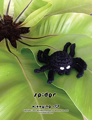 CROCHET PATTERN Halloween Spider Amigurumi Spider Applique Halloween Accessories Spider Brooch Spider Crochet Pattern Spider Accessory
