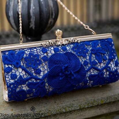 Irish lace blue handbag