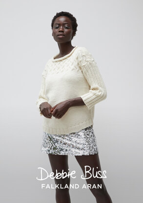 Eira Sweater - Knitting Pattern For Women in Debbie Bliss Falkland Aran