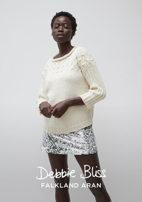 Eira Jumper - Knitting Pattern For Women in Debbie Bliss Falkland Aran