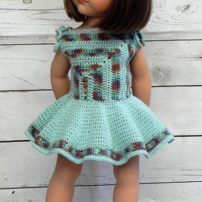 Crochet pattern doll dress "Diagonal"