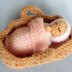 Tiny Baby Doll in a Basket Crib